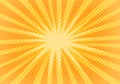 Abstract yellow pop art background with orange rays Royalty Free Stock Photo