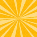 Yellow Pop Art Retro Background with Sunbeams Royalty Free Stock Photo