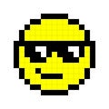 Yellow Popular Cartoon Face Pixel Art Background