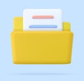 yellow portfolio folder 3d icon