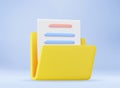 yellow portfolio folder 3d icon Royalty Free Stock Photo