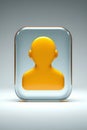 Yellow character icon transparent button material,Generative AI Royalty Free Stock Photo