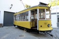 Yellow Portuguese Streetcar ready to transport people