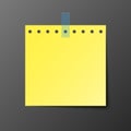 Yellow post note paper with shadow Royalty Free Stock Photo