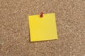 Post-It Note with push-pin on corkboard Royalty Free Stock Photo