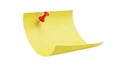Yellow post-it note with red pushpin Royalty Free Stock Photo