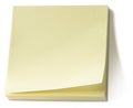 Yellow post it note sticky memo pad