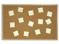 Yellow Post It Notes on Cork Board Royalty Free Stock Photo