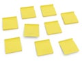 Yellow post-it notes isolated on white background Royalty Free Stock Photo