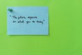 yellow post it with text
