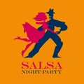 Yellow poster for salsa party.