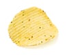 Yellow potato chips closeup