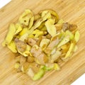 Yellow potatoes peeled for cooking. Peel the potatoes. Royalty Free Stock Photo