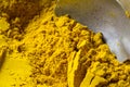 Yellow powder color of Turmeric herbal.