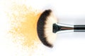 Yellow Powder Eyeshadow on a Brush, fashion beauty