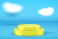 Yellow Presentation platform on blue backdrop Royalty Free Stock Photo