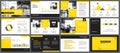 Yellow presentation templates and infographics elements background. Use for business annual report, flyer, corporate marketing, l