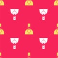 Yellow Priest icon isolated seamless pattern on red background. Vector Illustration Royalty Free Stock Photo