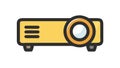 Yellow Projector Icon - Bright Visual Display, vector design Generative AI Royalty Free Stock Photo