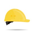 Yellow protective construction helmet isolated on white background. Vector illustration