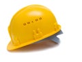 Yellow protective helmet