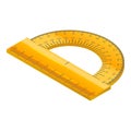 Yellow protractor icon, isometric style