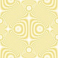 Yellow psychedelic vector seamless pattern with optical illusion, distortion