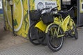 Yellow public bikes in the city Buenos Aires Argentina Latin America South America ncie