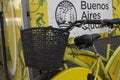 Yellow public bikes in the city Buenos Aires Argentina Latin America South America ncie