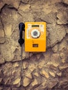 Yellow Public Phone Royalty Free Stock Photo