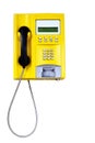 Yellow public telephone Royalty Free Stock Photo