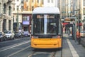 Yellow public transportation tram in Berlin