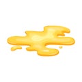 Yellow puddle oil, liquid gold, honey spill. Juice drop isolated in cartoon. Vector illustration Royalty Free Stock Photo