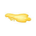 Yellow puddle oil, liquid gold, honey spill. Juice drop isolated in cartoon. Vector illustration Royalty Free Stock Photo