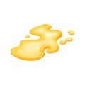 Yellow puddle oil, liquid gold, honey spill. Juice drop isolated in cartoon. Vector illustration Royalty Free Stock Photo