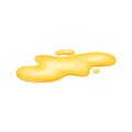 Yellow puddle oil, liquid gold, honey spill. Juice drop isolated in cartoon. Vector illustration Royalty Free Stock Photo