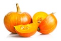 Yellow pumpkin vegetable with cut