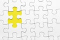 Yellow puzzle piece missing, business concept