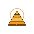 Yellow Pyramid and Egyptian Sun vector concept colored icon