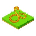 Yellow python icon, isometric style