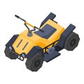 Yellow quad bike icon, isometric style Royalty Free Stock Photo