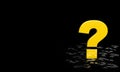 Yellow question mark with black marks background for your business