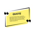 Yellow quote speech bubble template on white background. Vector illustration