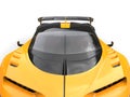 Yellow race car - hood closeup shot