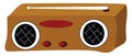 Yellow radio recorder, illustration, vector