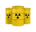 Yellow Radioactive Barrels Royalty Free Stock Photo