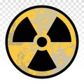 Yellow radioactive / radiation sign or symbol - flat icon for apps or websites Royalty Free Stock Photo