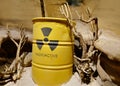 Yellow radioactive Waste barrel