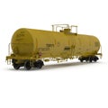 Yellow railroad tank cars for oil and gas isolated. 3D illustration