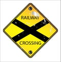 Yellow Railway Crossing Sign